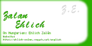zalan ehlich business card